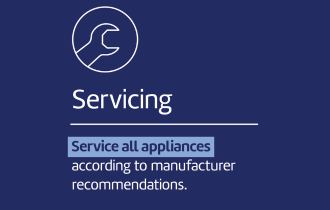 Service all appliances according to manufacturers recommendations