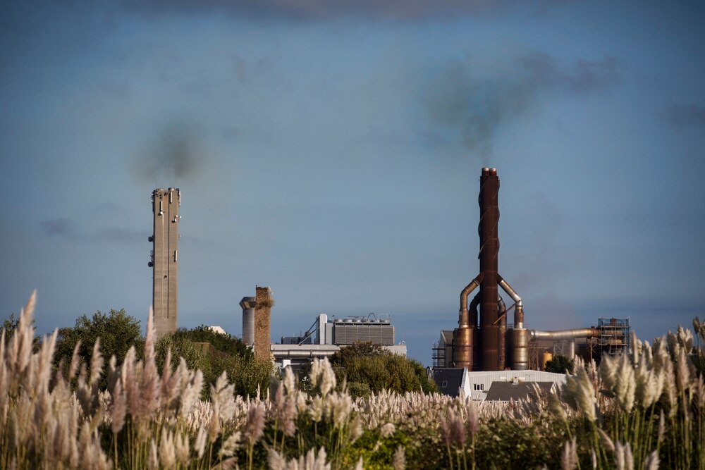 Power station chimneys Guernsey